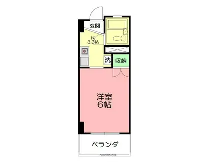 コスモAOI長後(1K/4階)の間取り写真