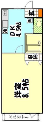 クラウンハイツ2(1K/1階)の間取り写真