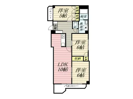 フォーレ鶴間(3LDK/2階)の間取り写真