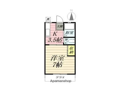 シティハイツA(1K/1階)の間取り写真