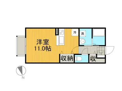 ジョアス ミウ(ワンルーム/1階)の間取り写真