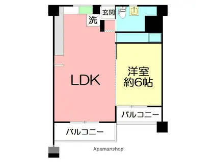 チサンマンション茅ヶ崎(1LDK/3階)の間取り写真