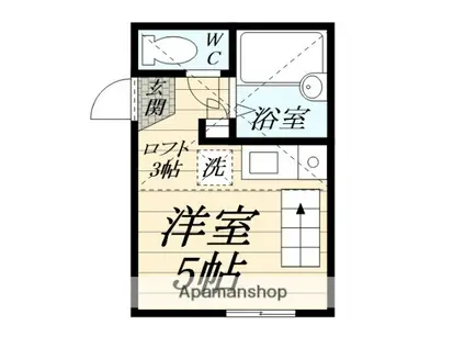 リベルテ中央林間(ワンルーム/1階)の間取り写真