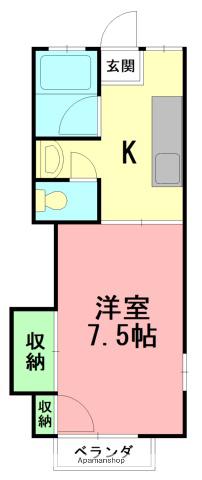 ライフアップ東海2(1K/2階)の間取り写真