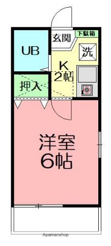 ポートヴィラ(1K/1階)の間取り写真