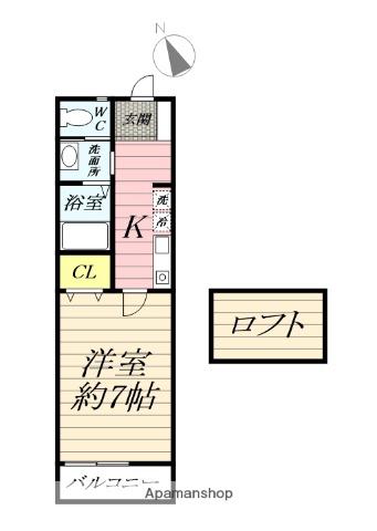 エルピス鵠沼(1K/2階)の間取り写真