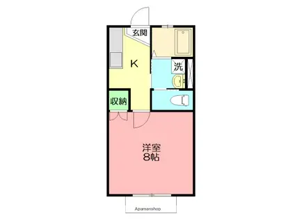 ドミールFUKAGAWAⅠ(1K/2階)の間取り写真