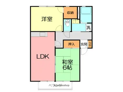 パームフィルズⅠ(2LDK/2階)の間取り写真