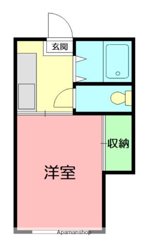 クロノス秦野東海大学前(1K/1階)の間取り写真