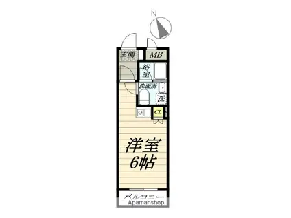 ヴィラ・モデルナ(ワンルーム/3階)の間取り写真