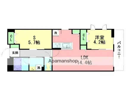 GRAND RESIDENCE UCHIYAMA IV(2LDK/3階)の間取り写真