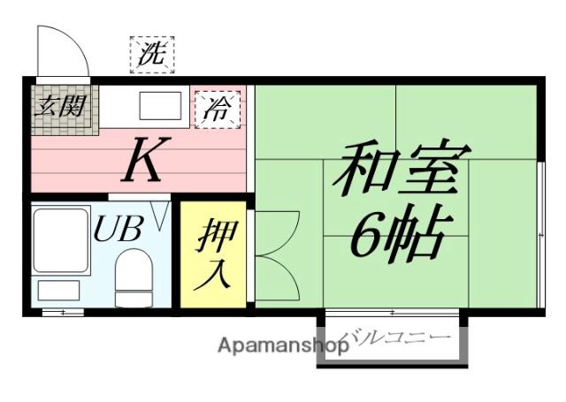 ハイツコンノ(ワンルーム/2階)の間取り写真