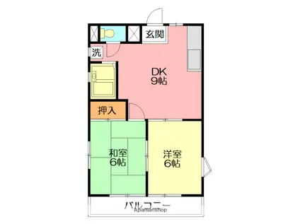 山田ハイツ(2DK/1階)の間取り写真