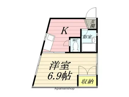 コーポ・オンザピーク(1K/1階)の間取り写真