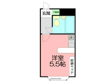 メゾンド萩(ワンルーム/2階)の間取り写真