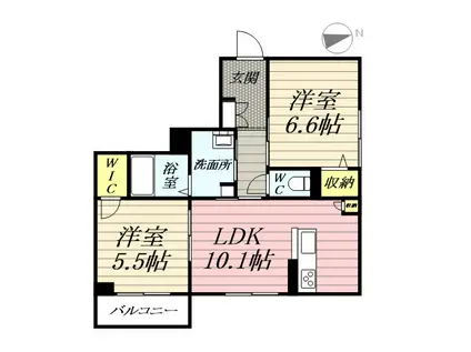 レジデンシア湘南茅ヶ崎(2LDK/1階)の間取り写真