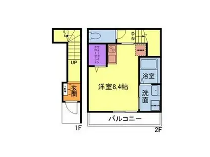 グランヒル湘南台(ワンルーム/2階)の間取り写真