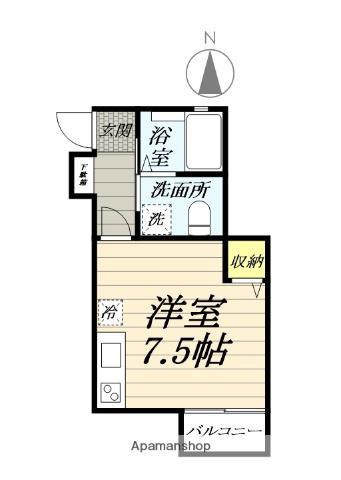 ロジュマン海老名(ワンルーム/1階)の間取り写真