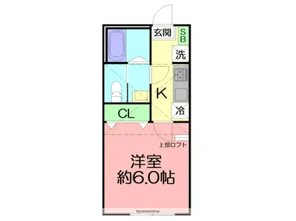 WISTERIA LAGOON 大鋸3丁目(1K/2階)の間取り写真