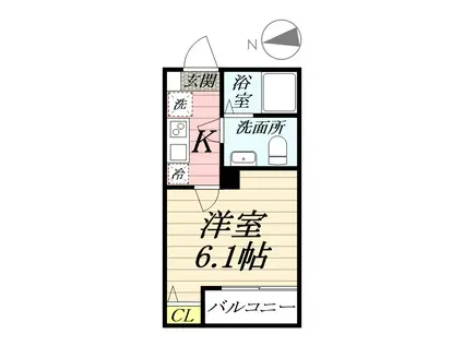 アザーレ・ソラ海老名(1K/1階)の間取り写真