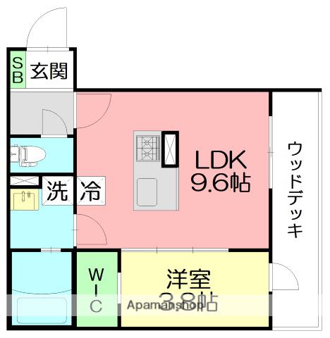 FLEURS DE CERISIER(1LDK/1階)の間取り写真