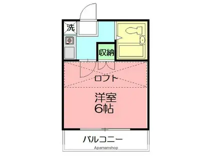 コーラル鵠沼(1K/2階)の間取り写真