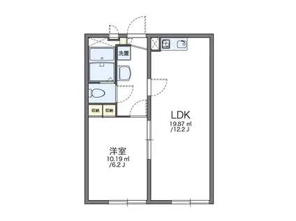 レオパレスサクラヤマ・ホームズ5(1LDK/2階)の間取り写真