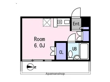 ソリッドリファイン大和(ワンルーム/1階)の間取り写真