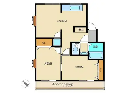 ハイツベルフラワー(2LDK/2階)の間取り写真
