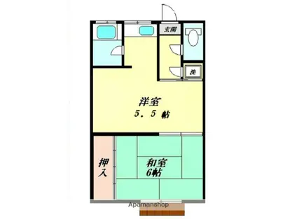 丸藤荘A・B・C棟(2K/1階)の間取り写真