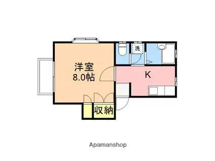 ハウスモンブラン(1K/2階)の間取り写真