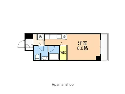 ヴェルドミール万代(ワンルーム/9階)の間取り写真