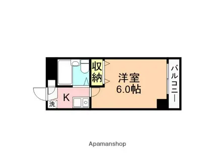 ベルトピア上所(1K/4階)の間取り写真