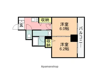オセオ弁天(2K/7階)の間取り写真