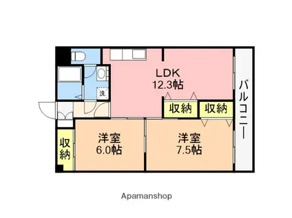 ハイツ仲田(2LDK/2階)の間取り写真