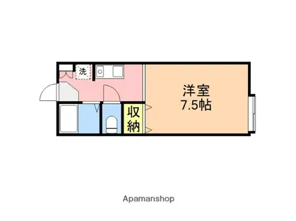 セジュールベガ(ワンルーム/2階)の間取り写真