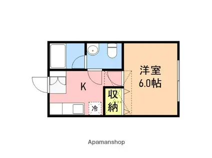 ベルシオン新潟1(1K/1階)の間取り写真