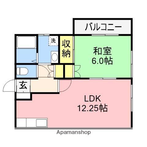 メゾンド・はなぶさⅡ(1LDK/1階)の間取り写真