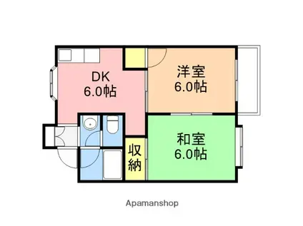 ソーラ牧Ⅰ(2DK/1階)の間取り写真