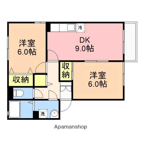 サニーフラットA(2DK/1階)の間取り写真