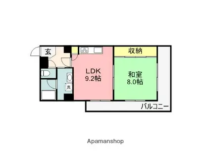 パルナス(1LDK/5階)の間取り写真