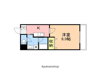 ウィスタリア(1K/1階)の間取り写真