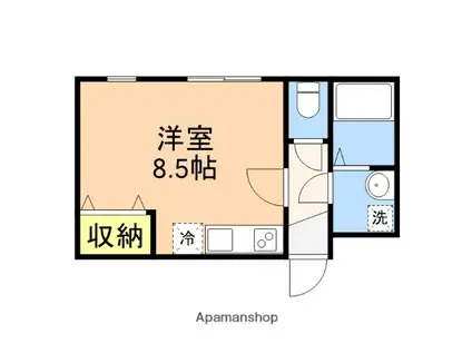 ハイツ美英(ワンルーム/2階)の間取り写真