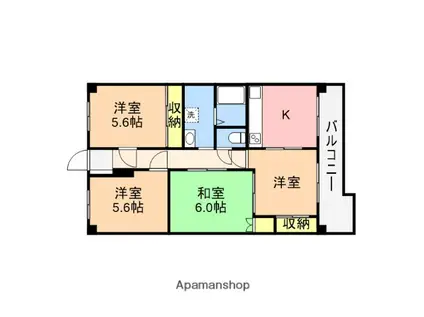 ホーユウパレス新潟亀田(4K/5階)の間取り写真