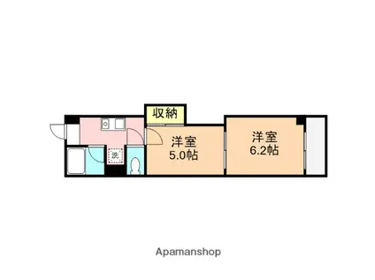 レジデンスカープ新潟(2K/5階)の間取り写真