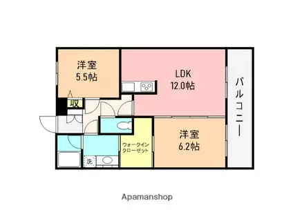 KOKOMO天神尾(2LDK/3階)の間取り写真
