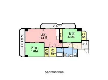 須磨マンション(2LDK/2階)の間取り写真