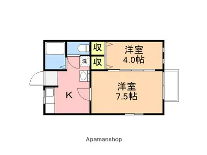エクセレント(2K/1階)の間取り写真