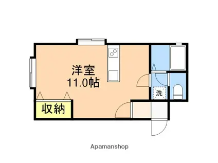 クレセントヴィラージュ亀田(ワンルーム/1階)の間取り写真