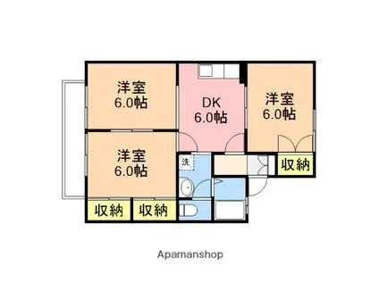 サウスリベール(3DK/1階)の間取り写真